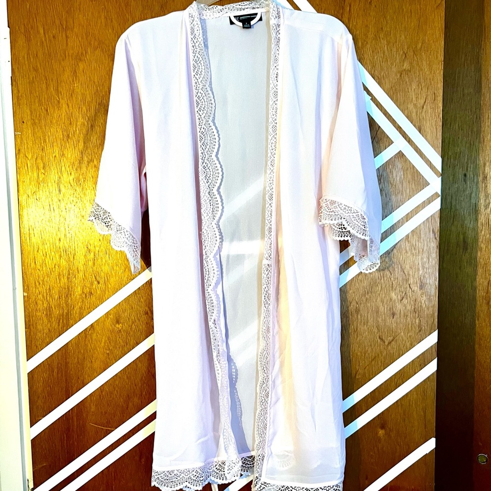 INC Lace Trim Short Robe - Picture 3 of 4